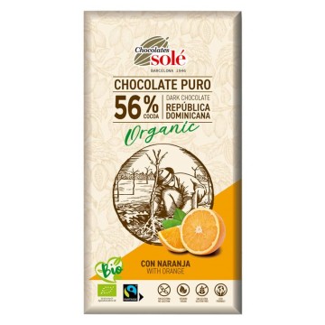 Chocolate negro con naranja bio 100 g Chocolates Solé - Ecoalimentaria