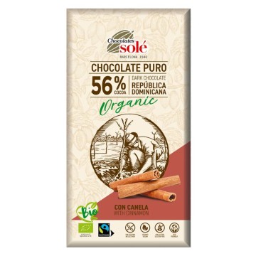 Xocolata negra amb canyella bio 100 g Chocolates Solé - Ecoalimentaria