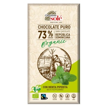 Xocolata negra amb menta  bio 100 g Chocolates Solé - Ecoalimentaria