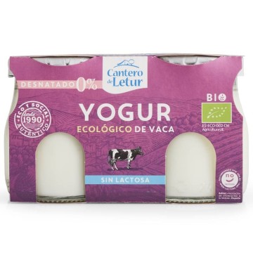 Iogurt desnatat sense lactosa ecològic 2x125 g de Cantero de Letur