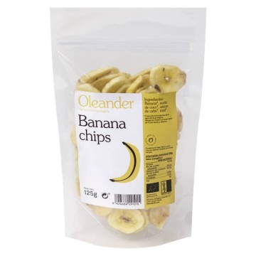 Banana xips ecològics 125 g d'Oleander - Ecoalimentaria