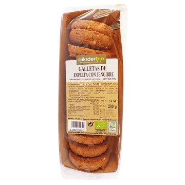 Galletas de espelta con jengibre ecológicas 200 g - Ecoalimentaria