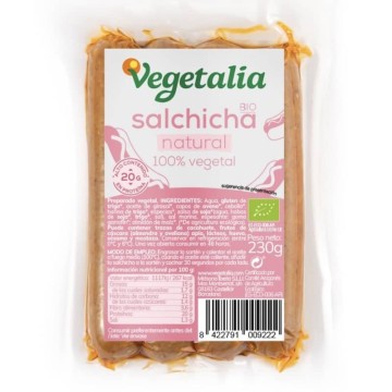 Salsitxa natural ecològica 230 g de Vegetalia - Ecoalimentaria